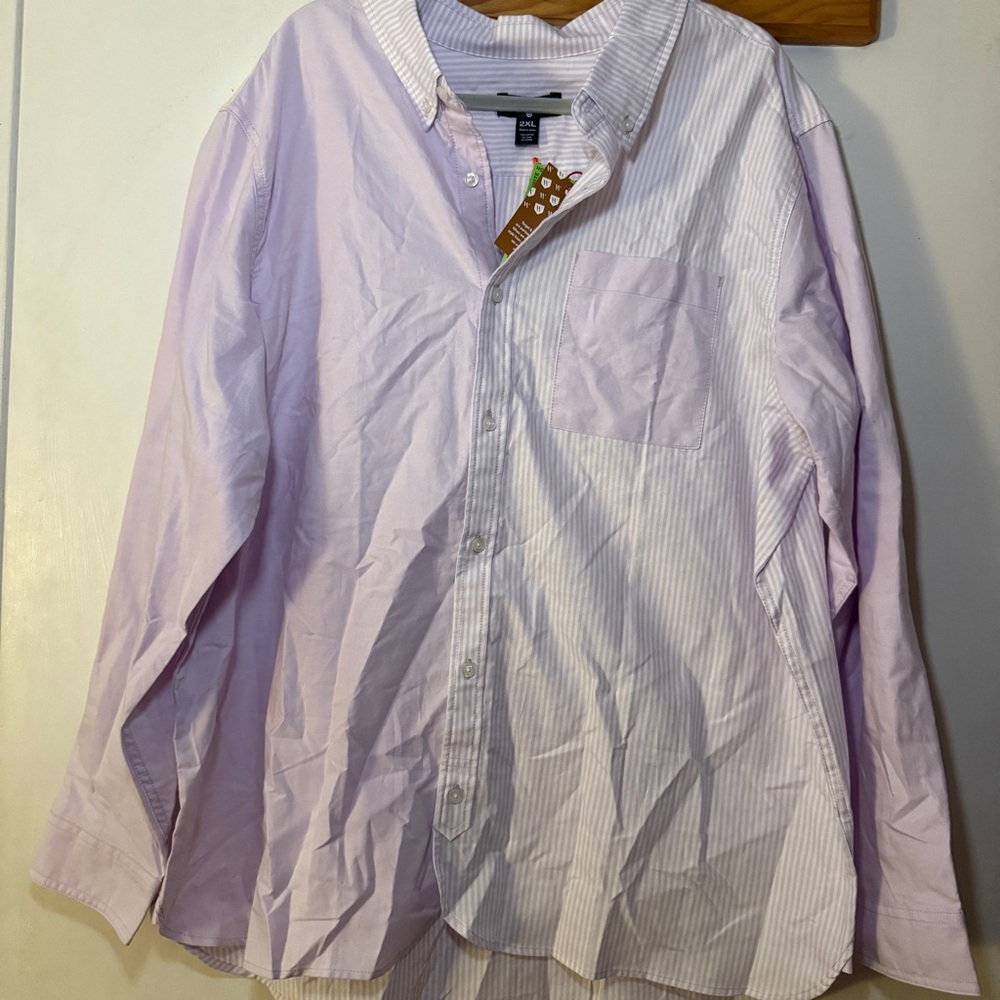 Classic Lavender Striped Men's Shirt